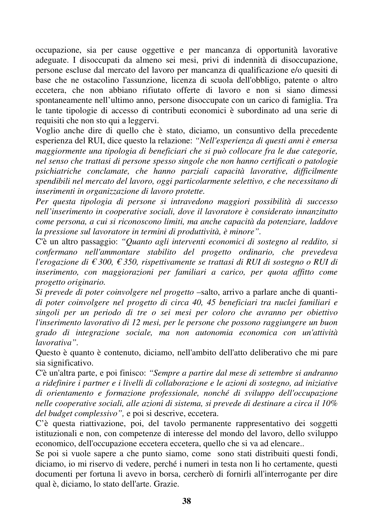 Pagina 38 del verbale