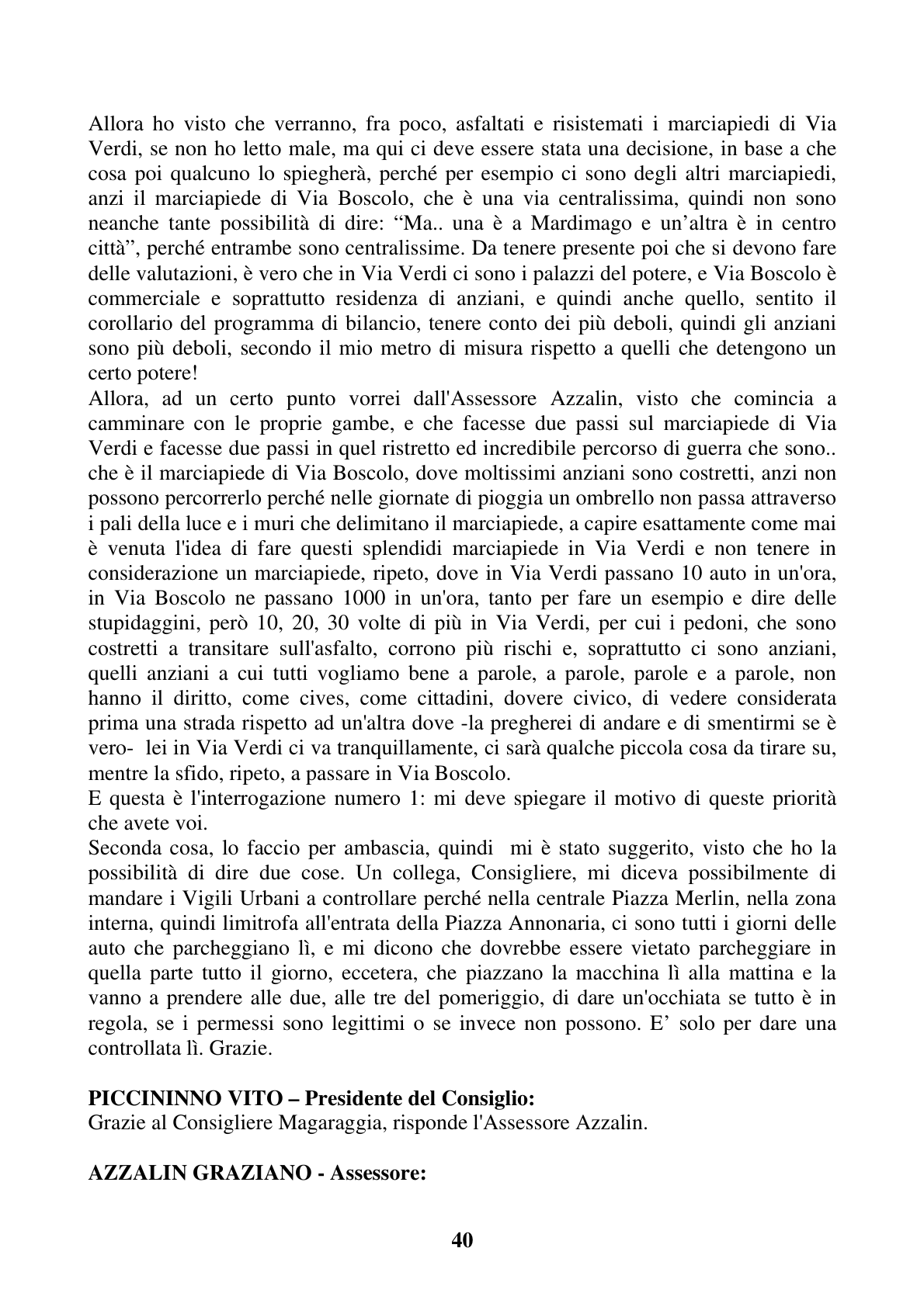 Pagina 40 del verbale