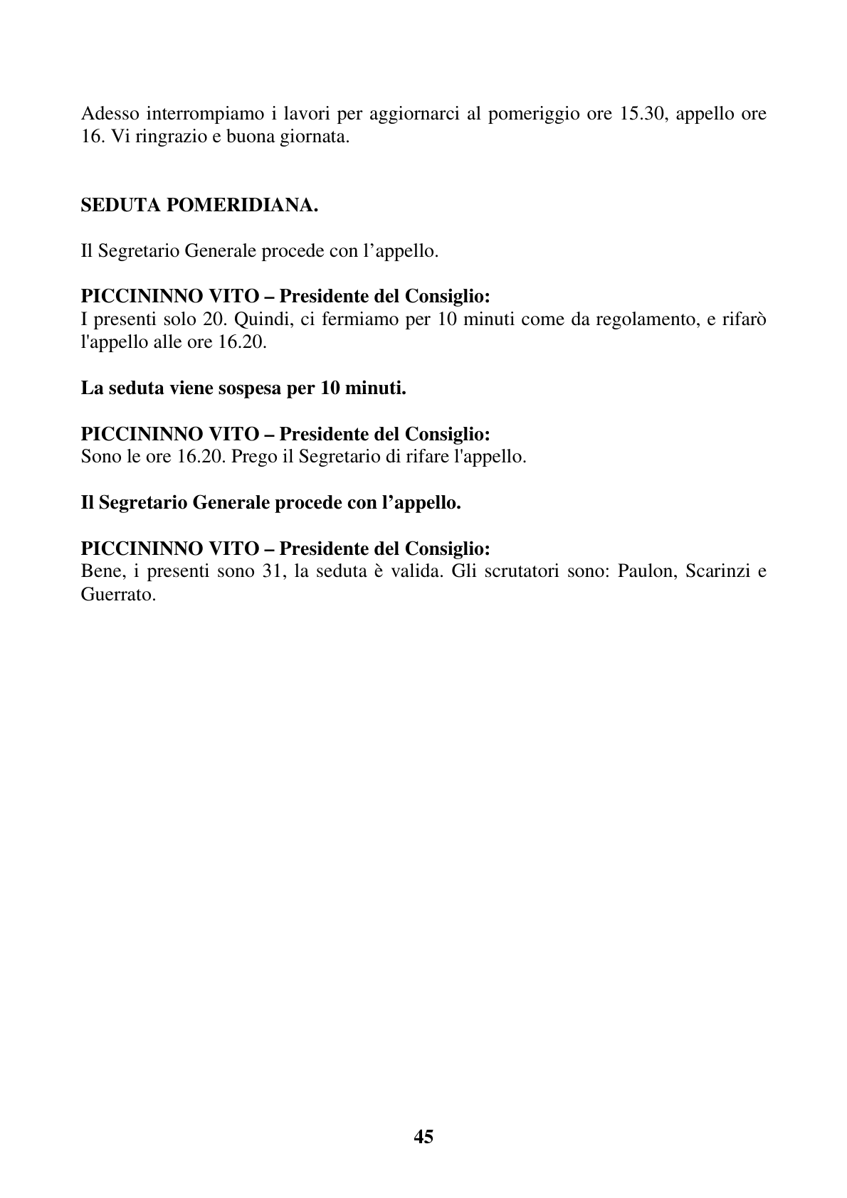 Pagina 45 del verbale