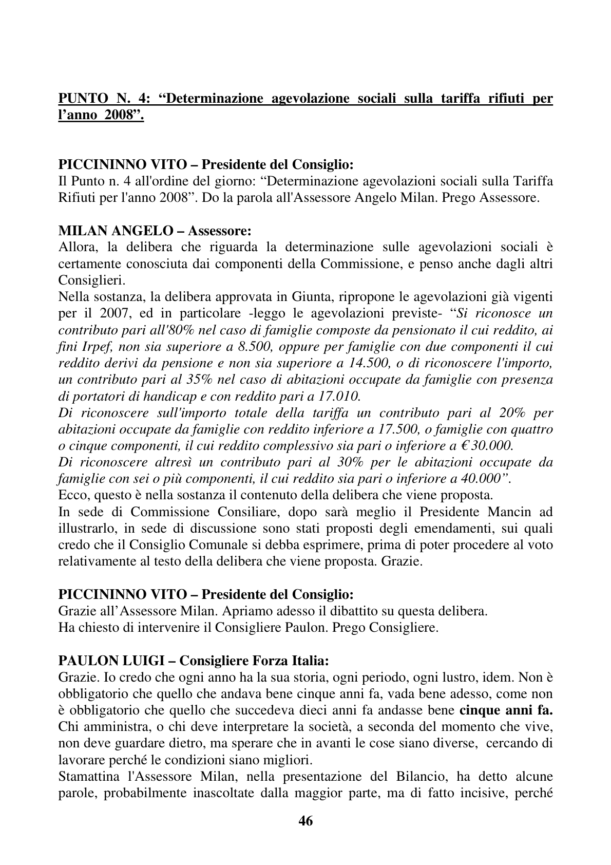 Pagina 46 del verbale