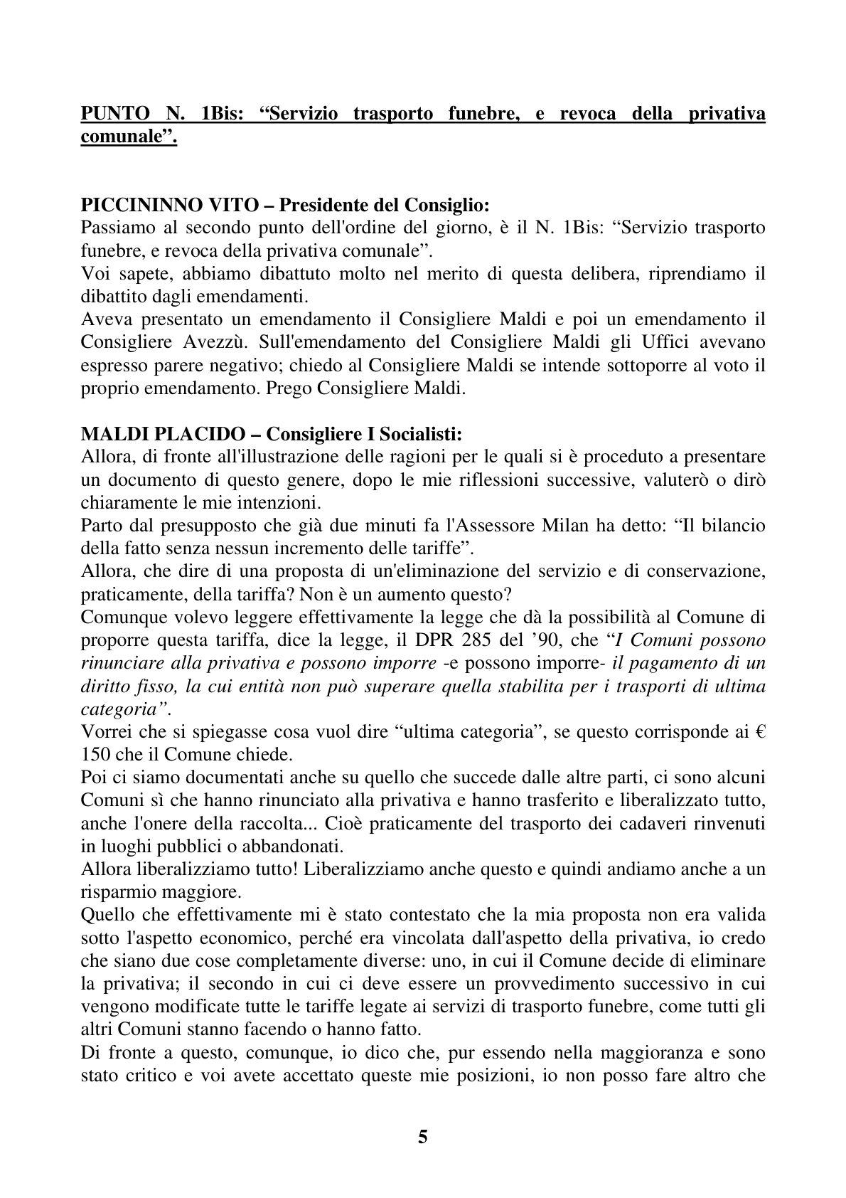 Pagina 5 del verbale