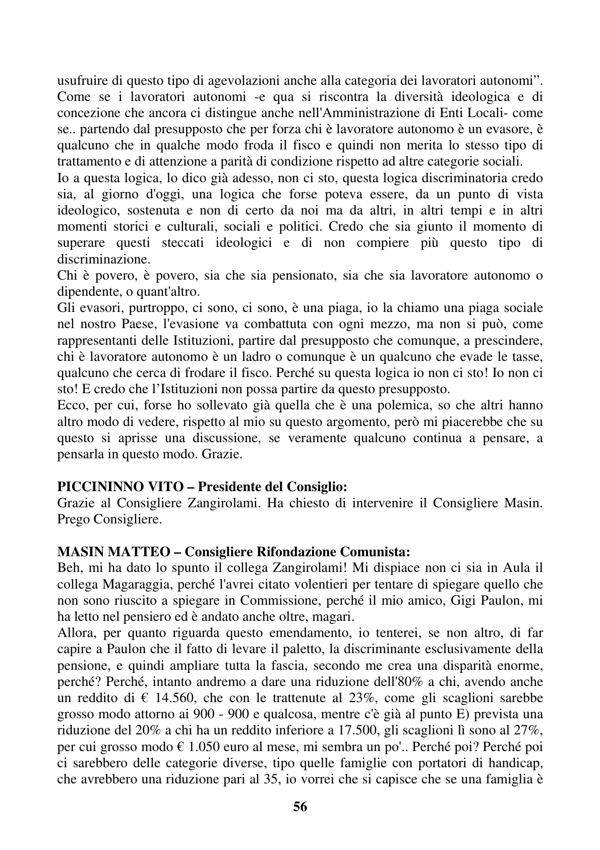 Pagina 56 del verbale