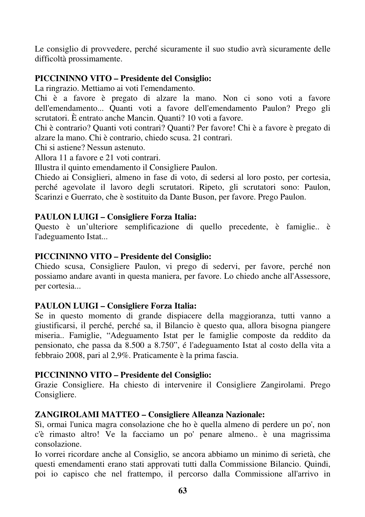 Pagina 63 del verbale