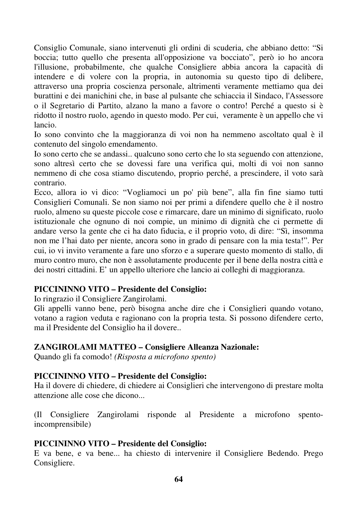 Pagina 64 del verbale