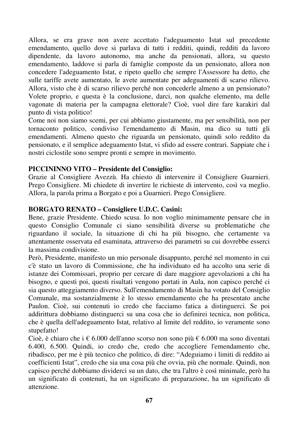 Pagina 67 del verbale