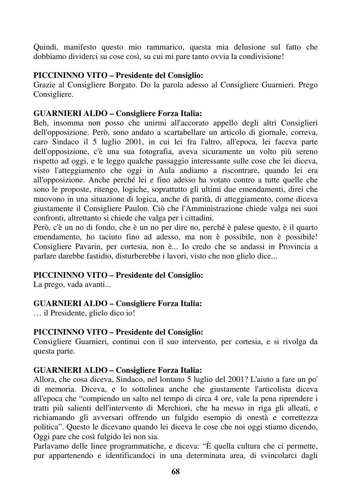 Pagina 68 del verbale