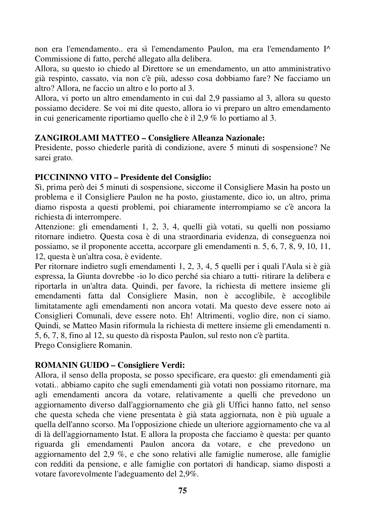 Pagina 75 del verbale