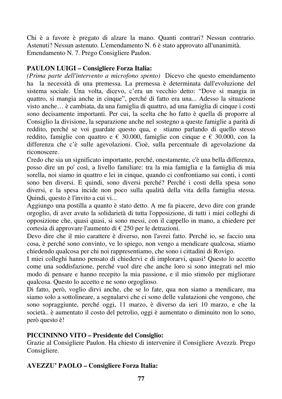 Pagina 77 del verbale