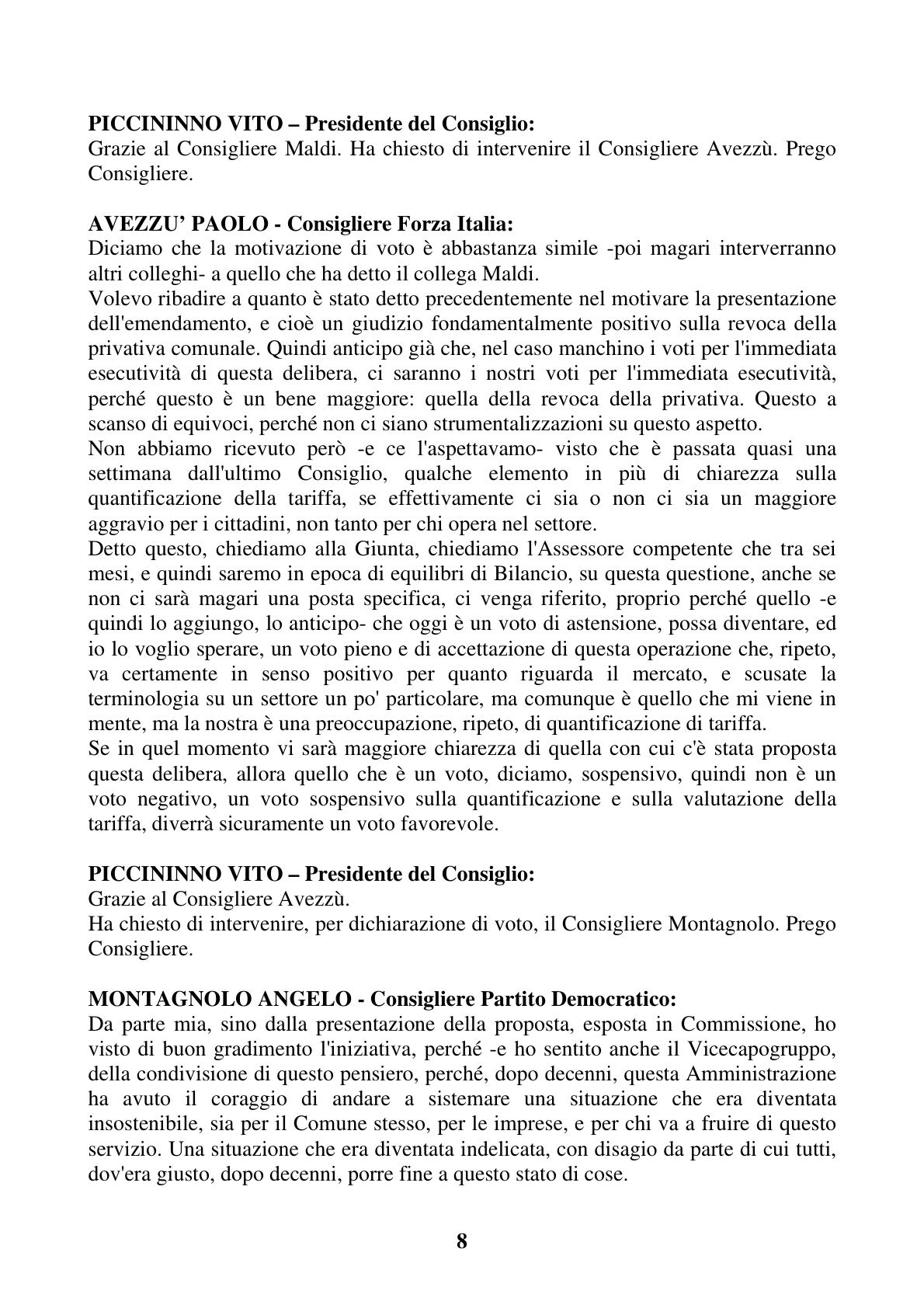 Pagina 8 del verbale