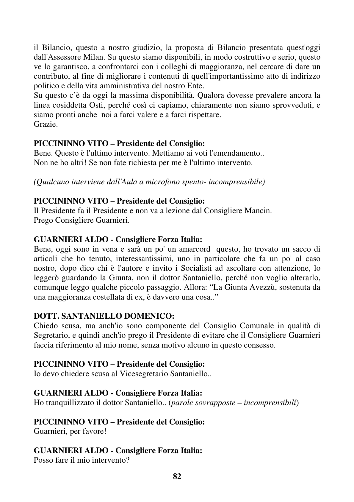 Pagina 82 del verbale