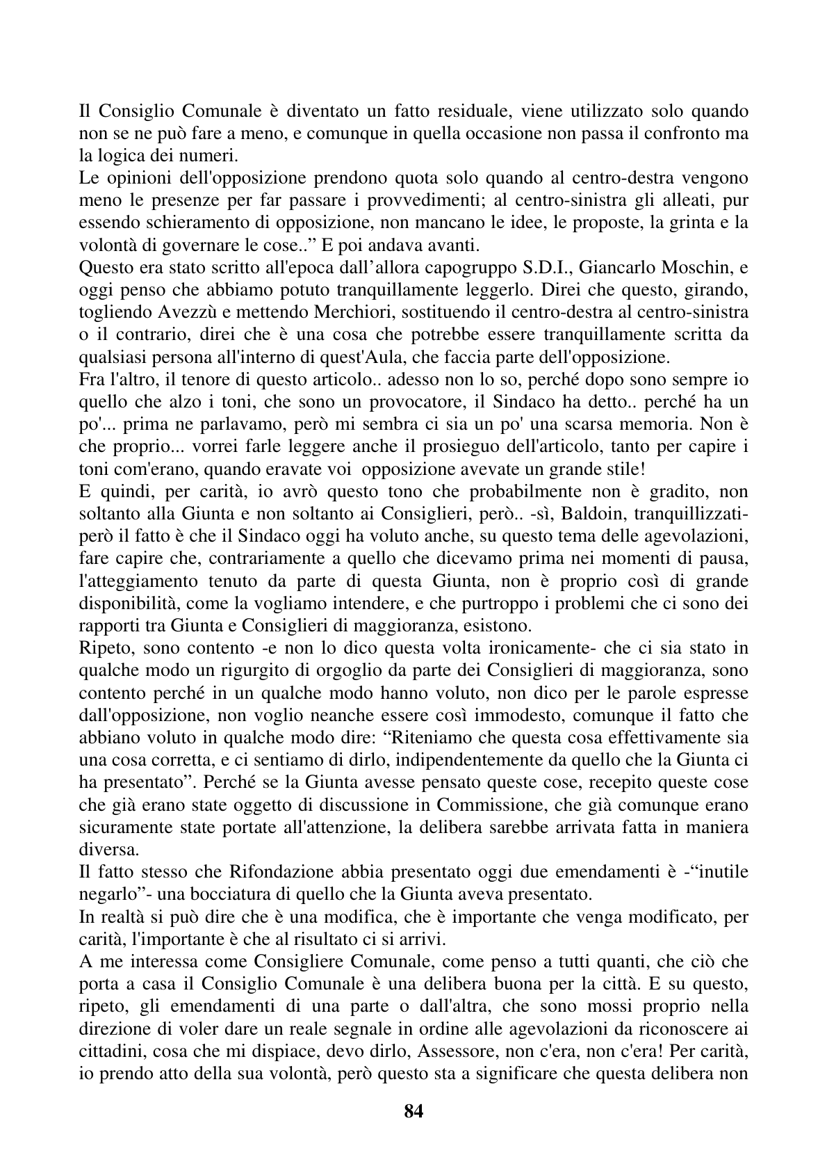 Pagina 84 del verbale