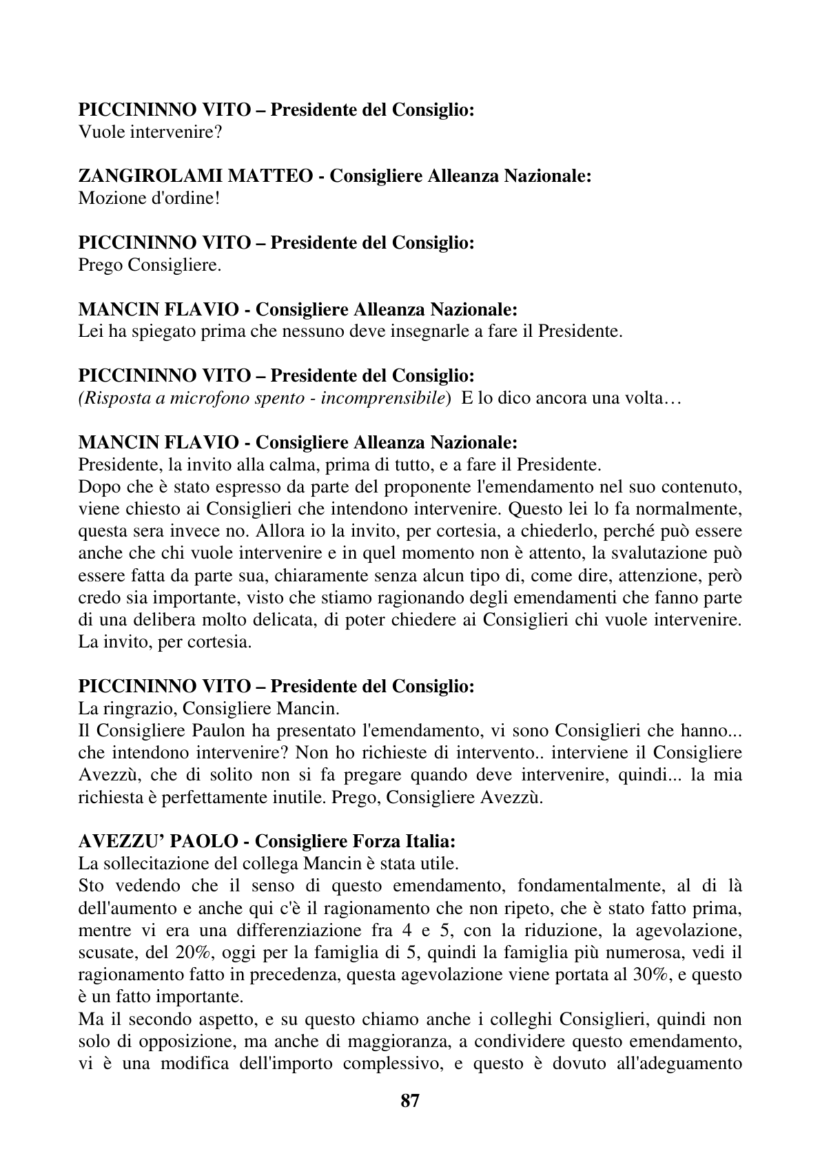 Pagina 87 del verbale