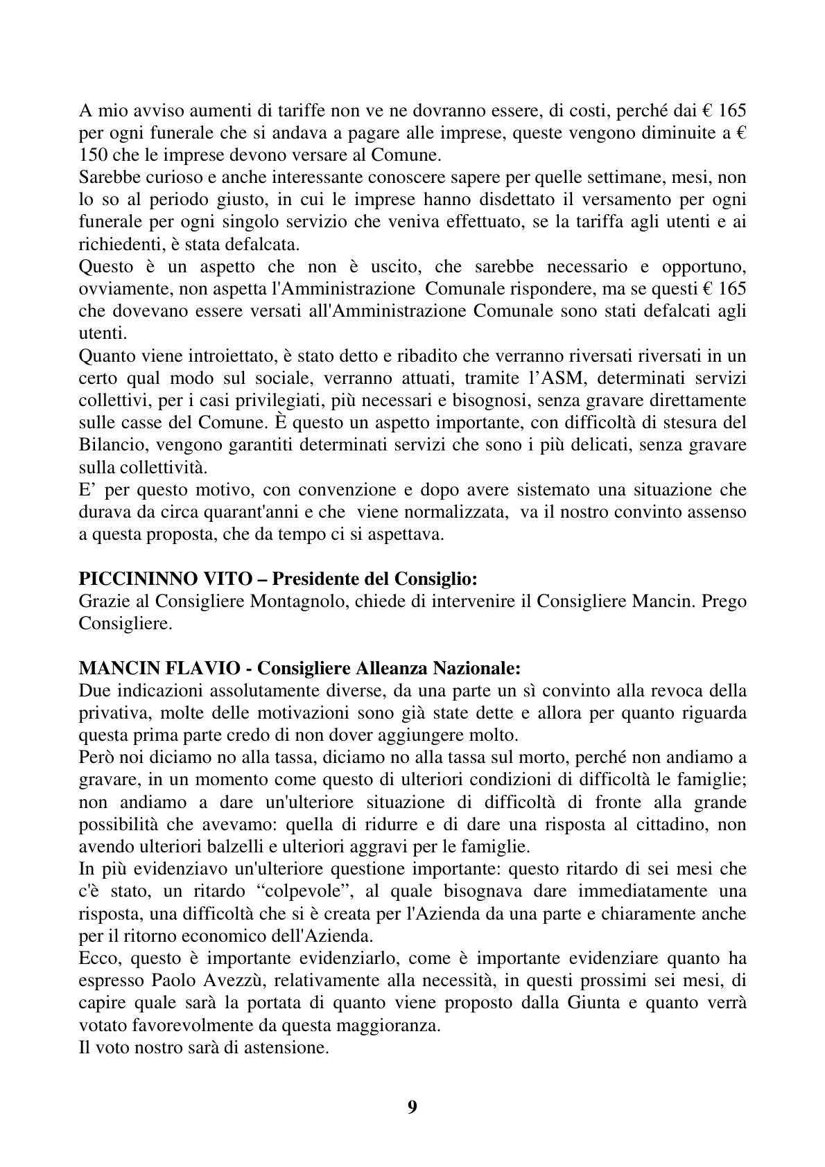 Pagina 9 del verbale