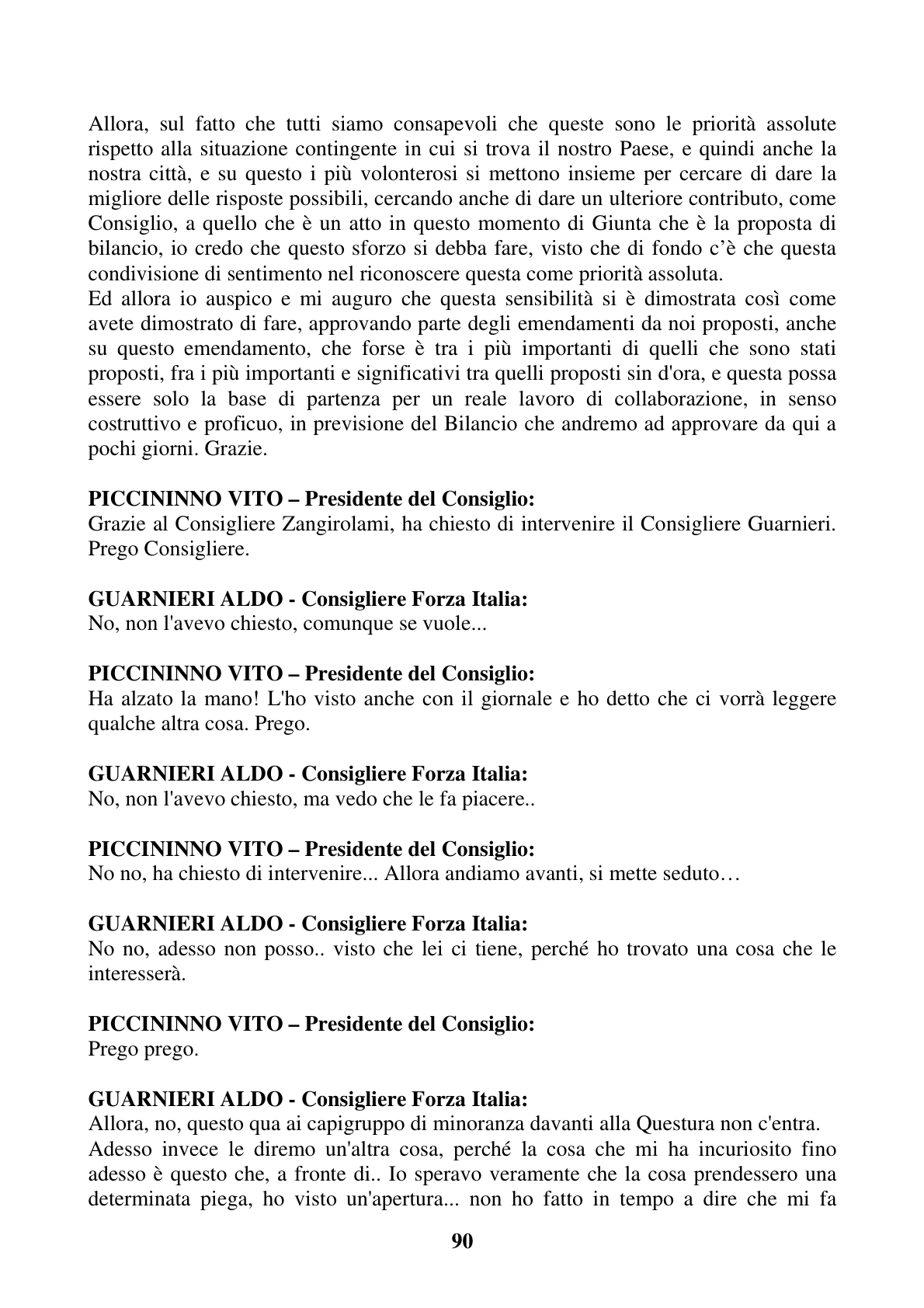 Pagina 90 del verbale