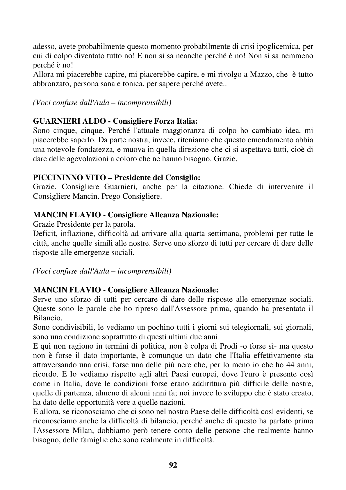 Pagina 92 del verbale
