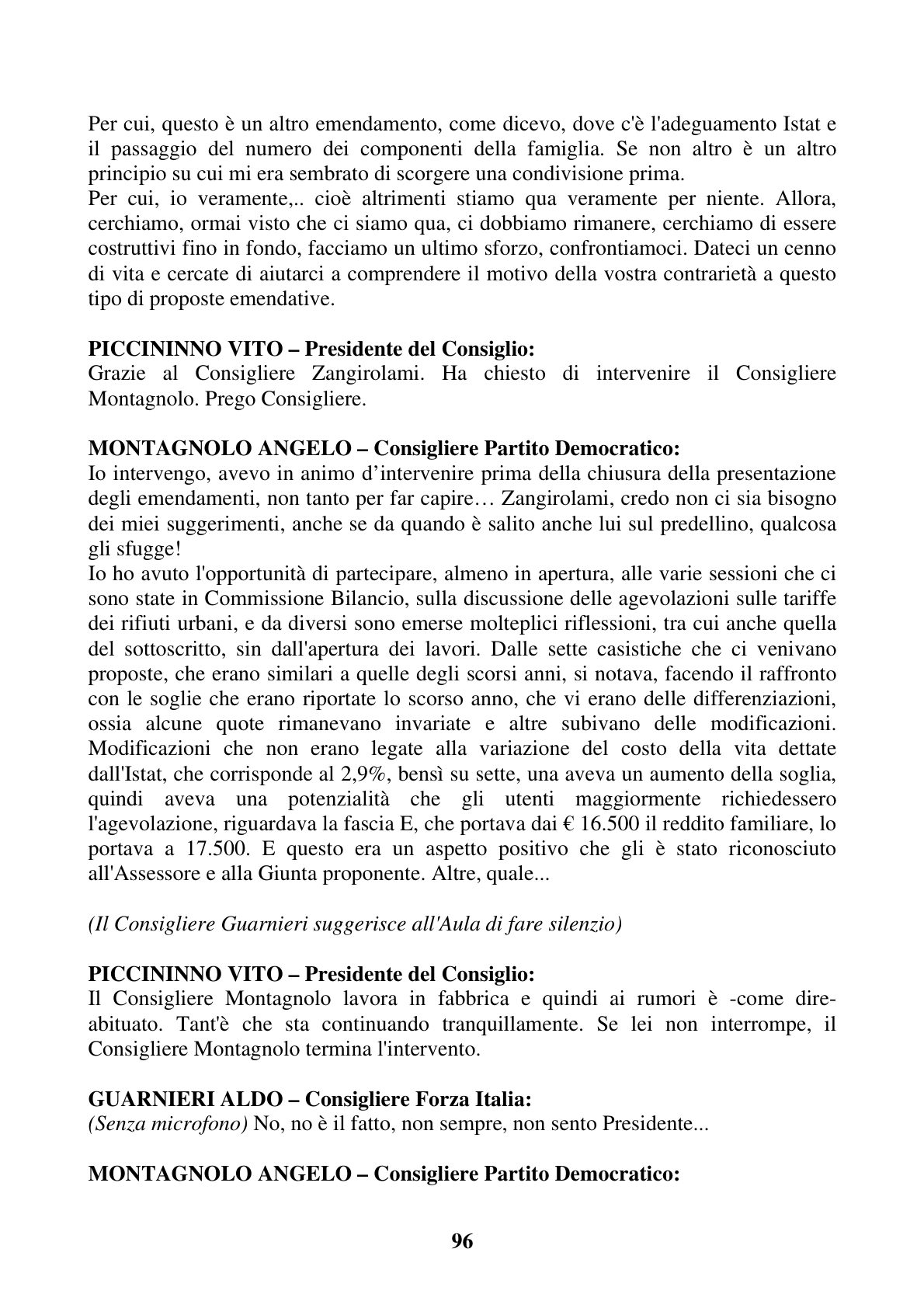 Pagina 96 del verbale