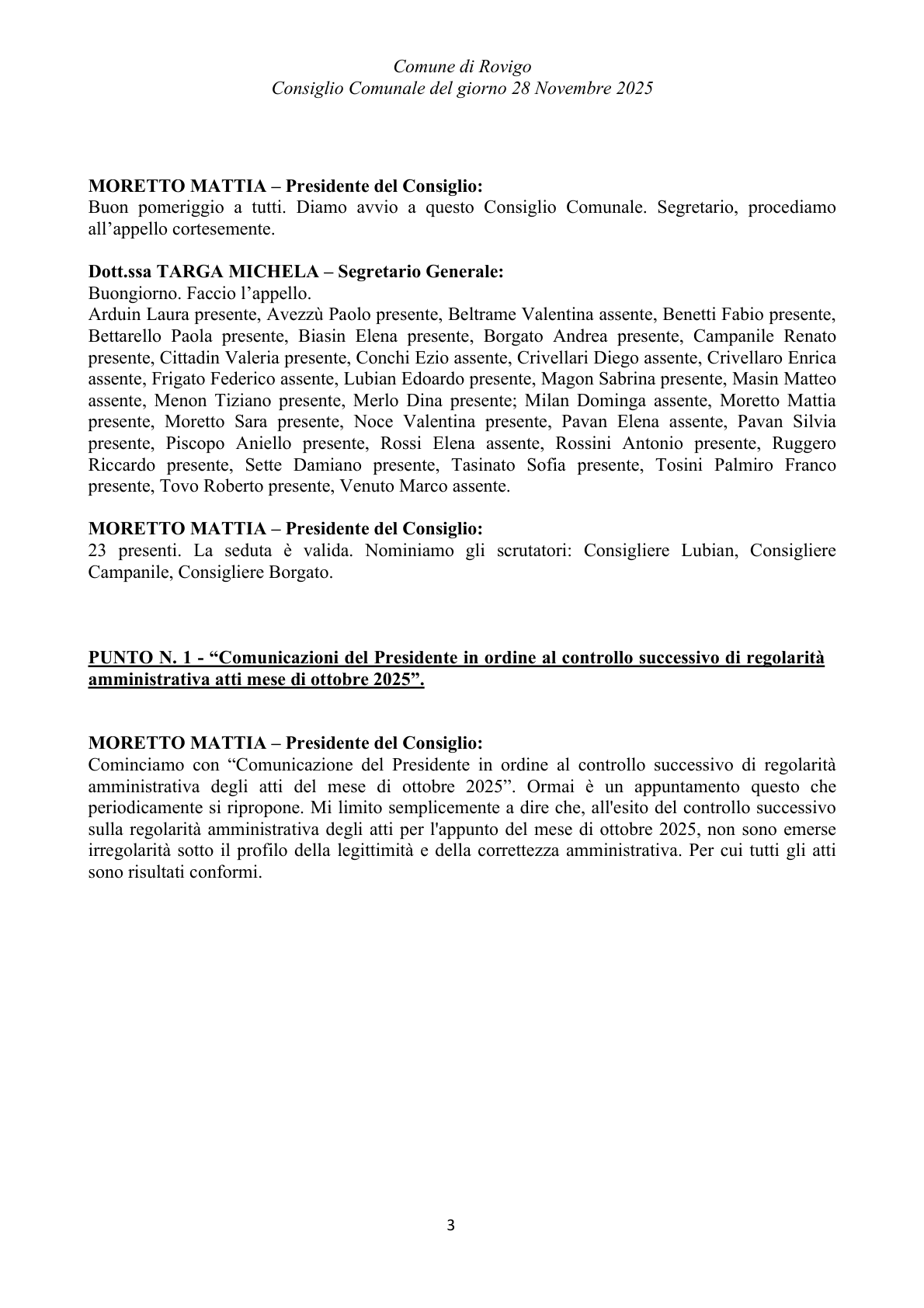 Pagina 3 del verbale