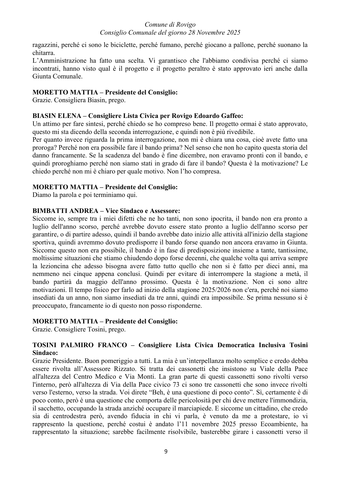Pagina 9 del verbale