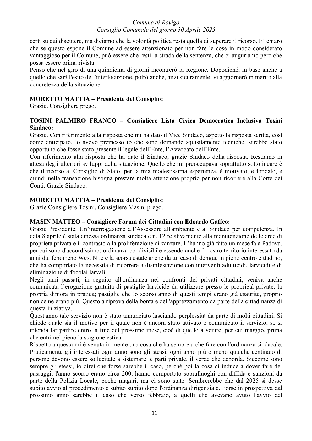 Pagina 11 del verbale