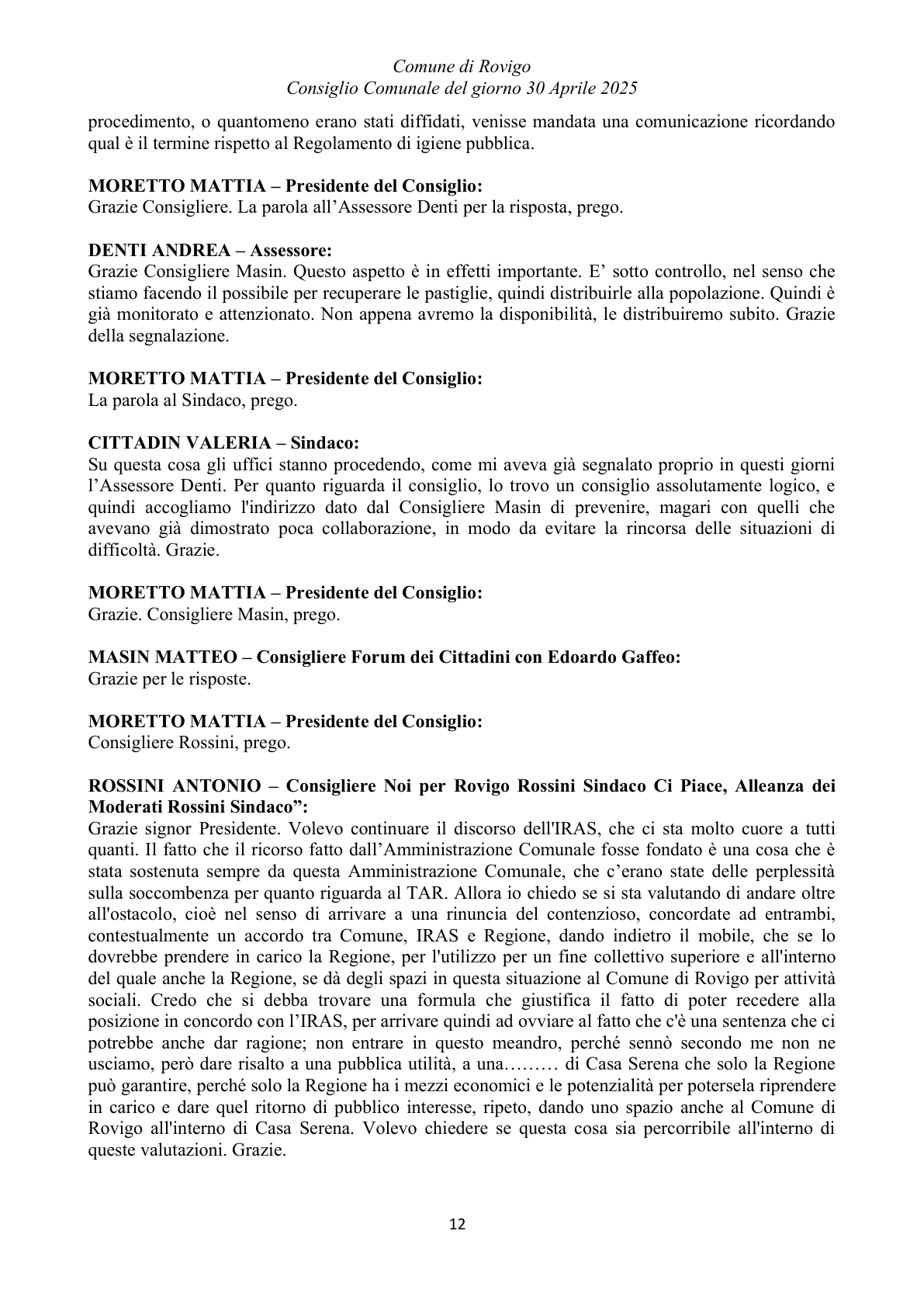 Pagina 12 del verbale