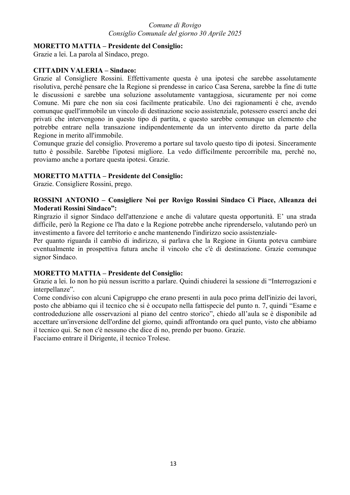 Pagina 13 del verbale