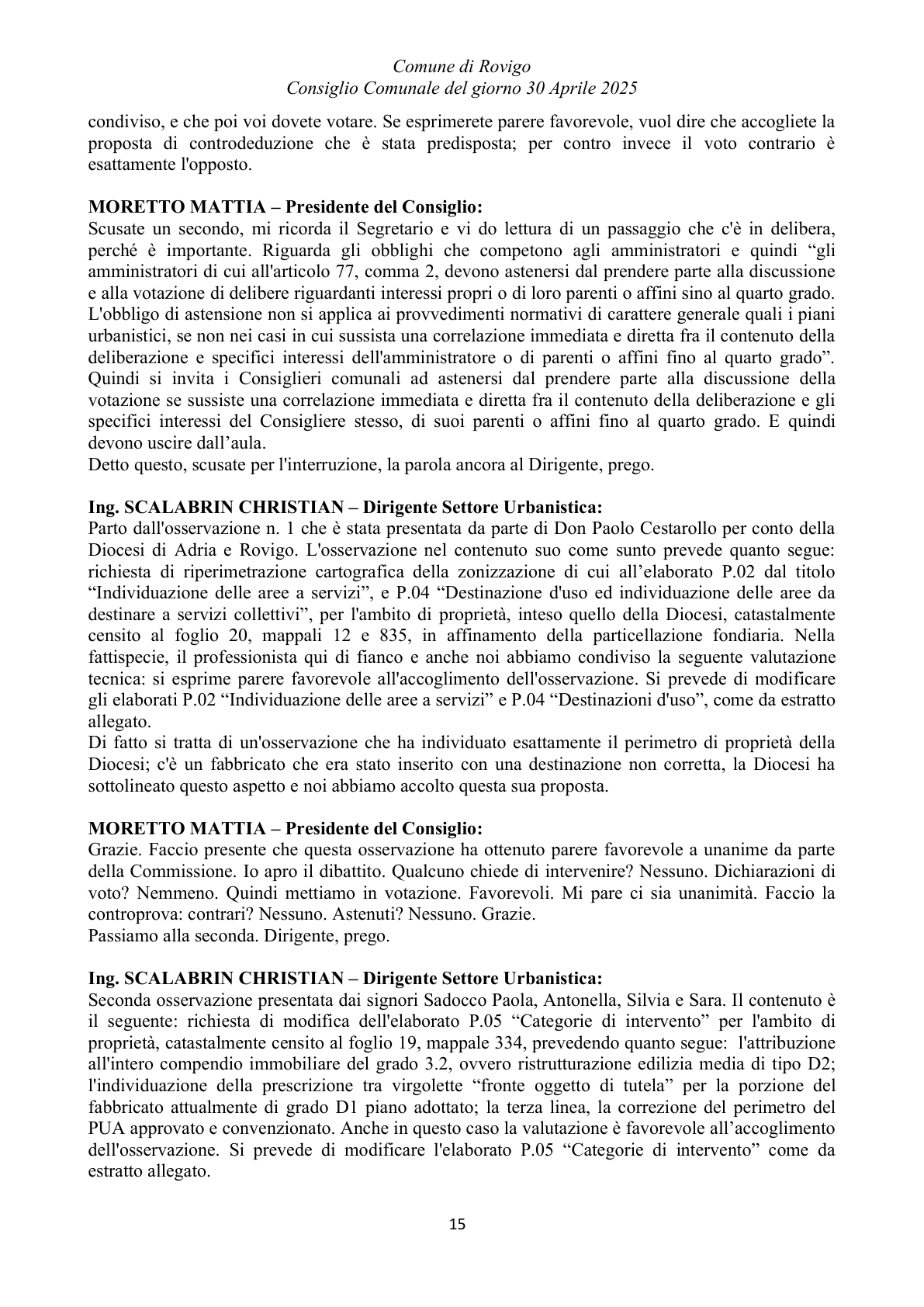 Pagina 15 del verbale