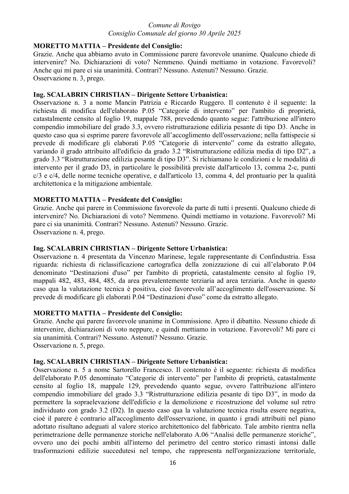 Pagina 16 del verbale