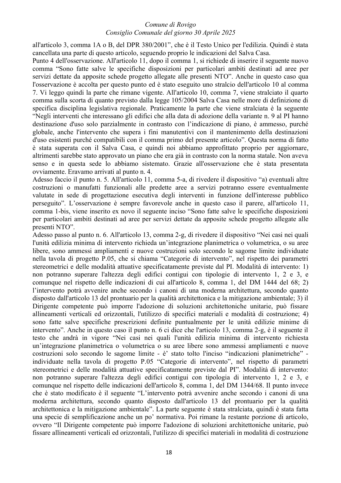 Pagina 18 del verbale