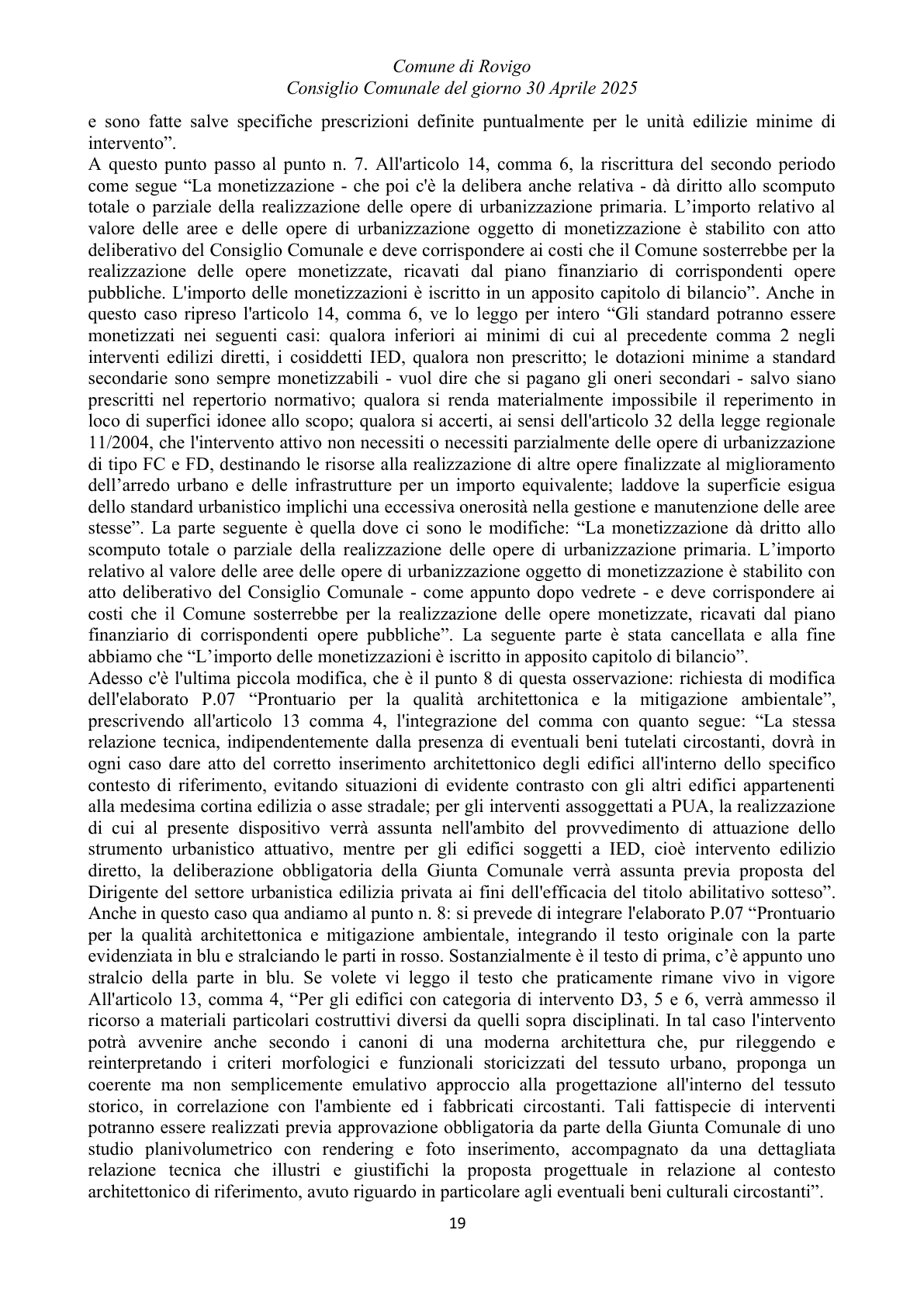 Pagina 19 del verbale