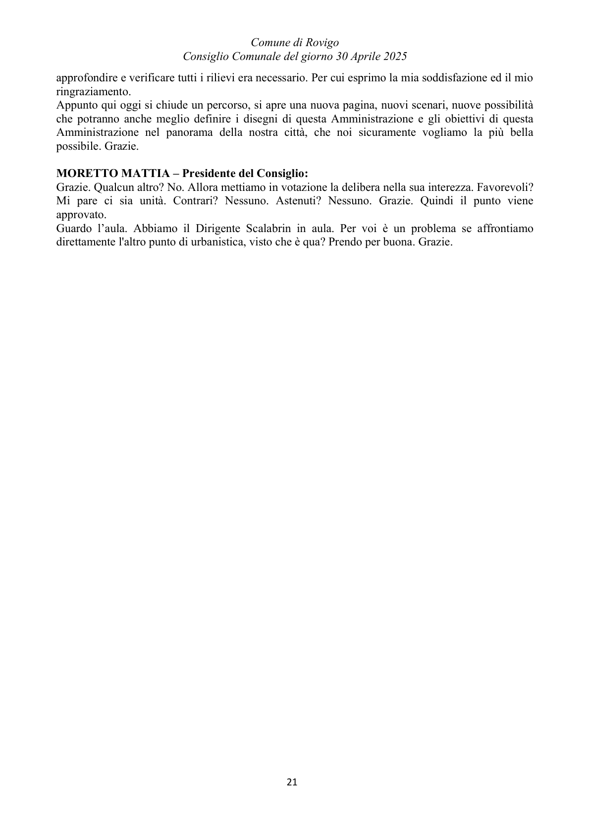 Pagina 21 del verbale