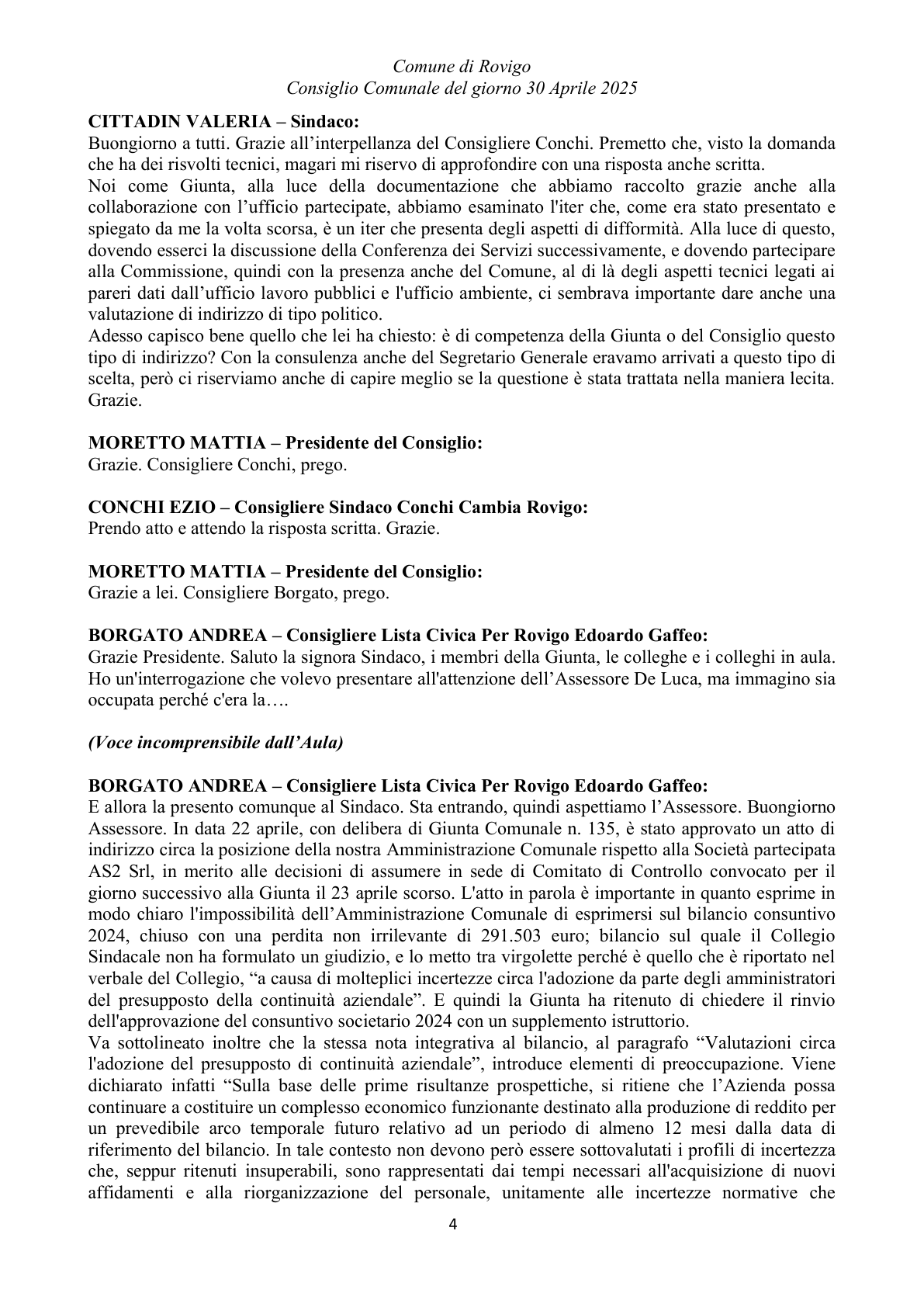 Pagina 4 del verbale
