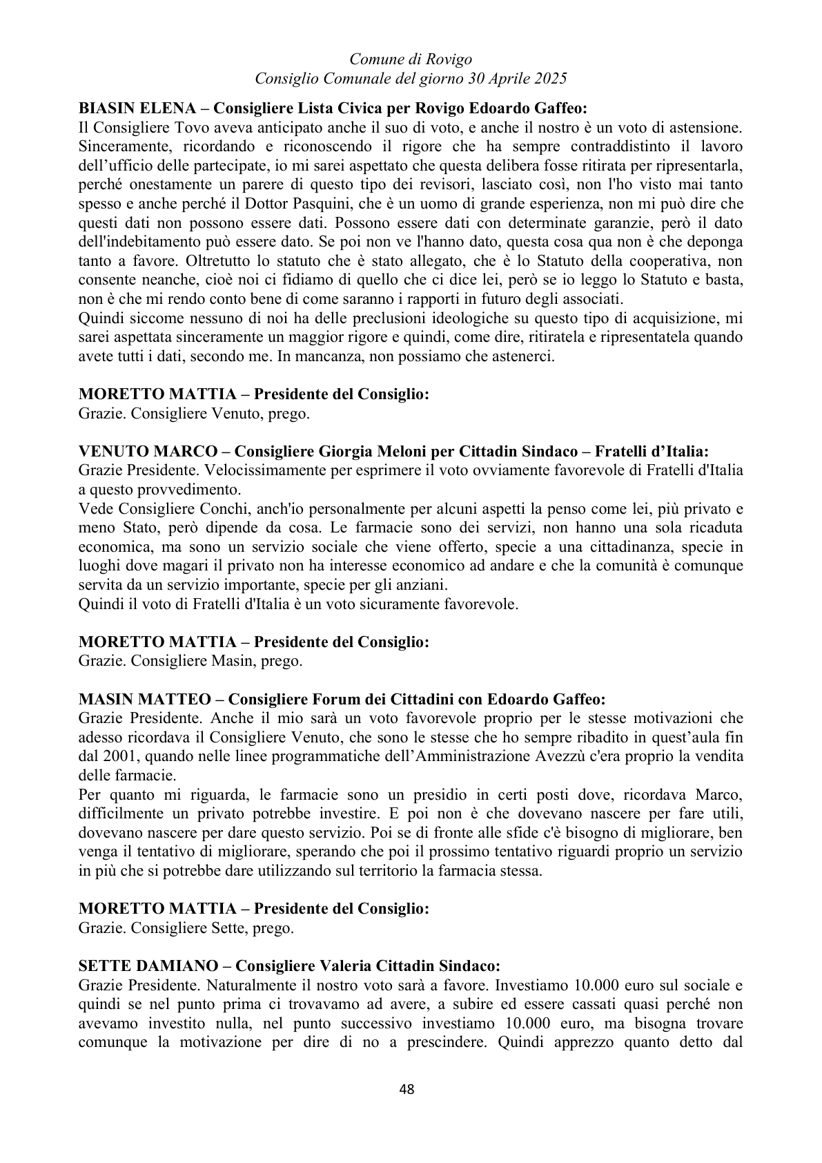 Pagina 48 del verbale