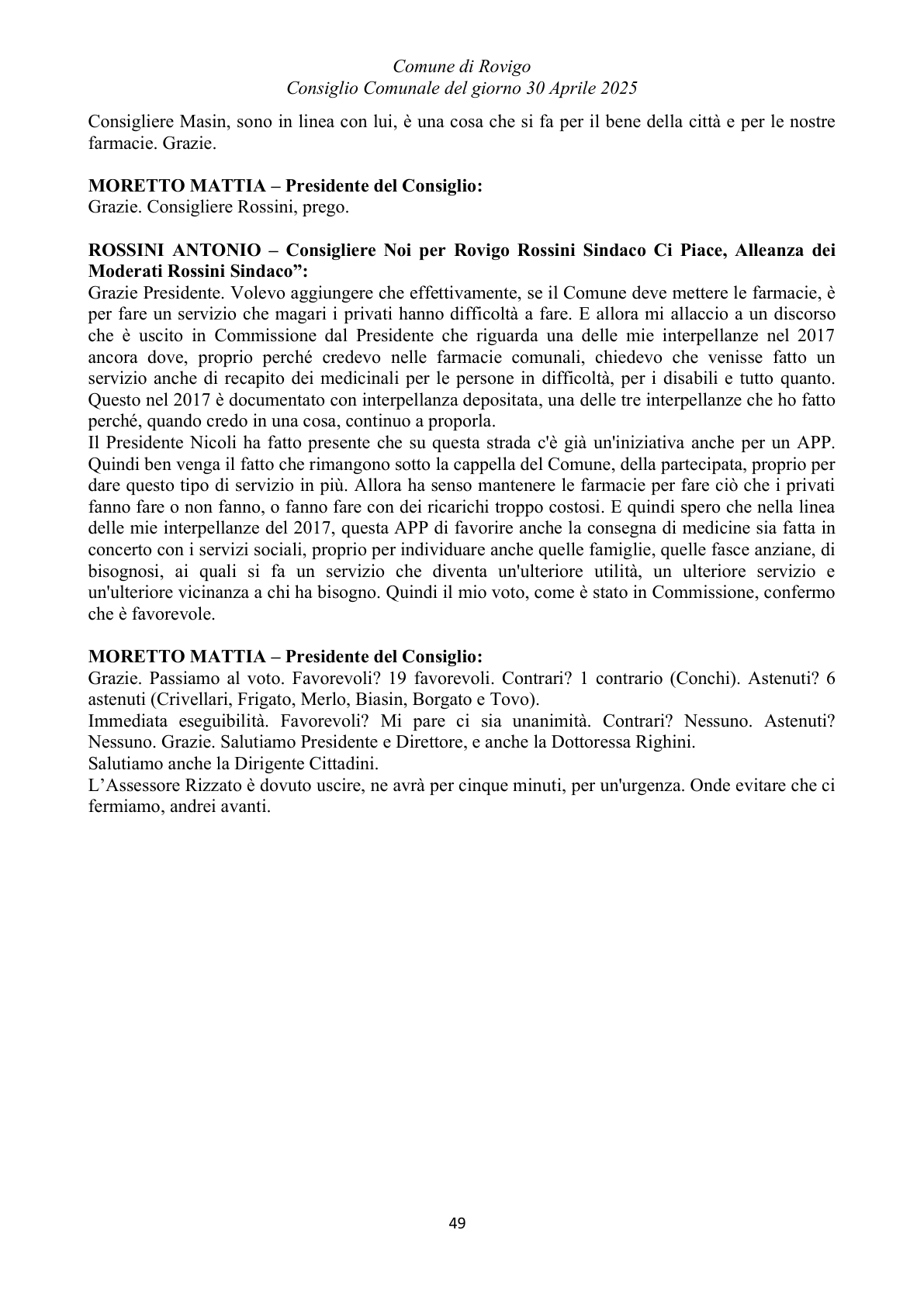 Pagina 49 del verbale