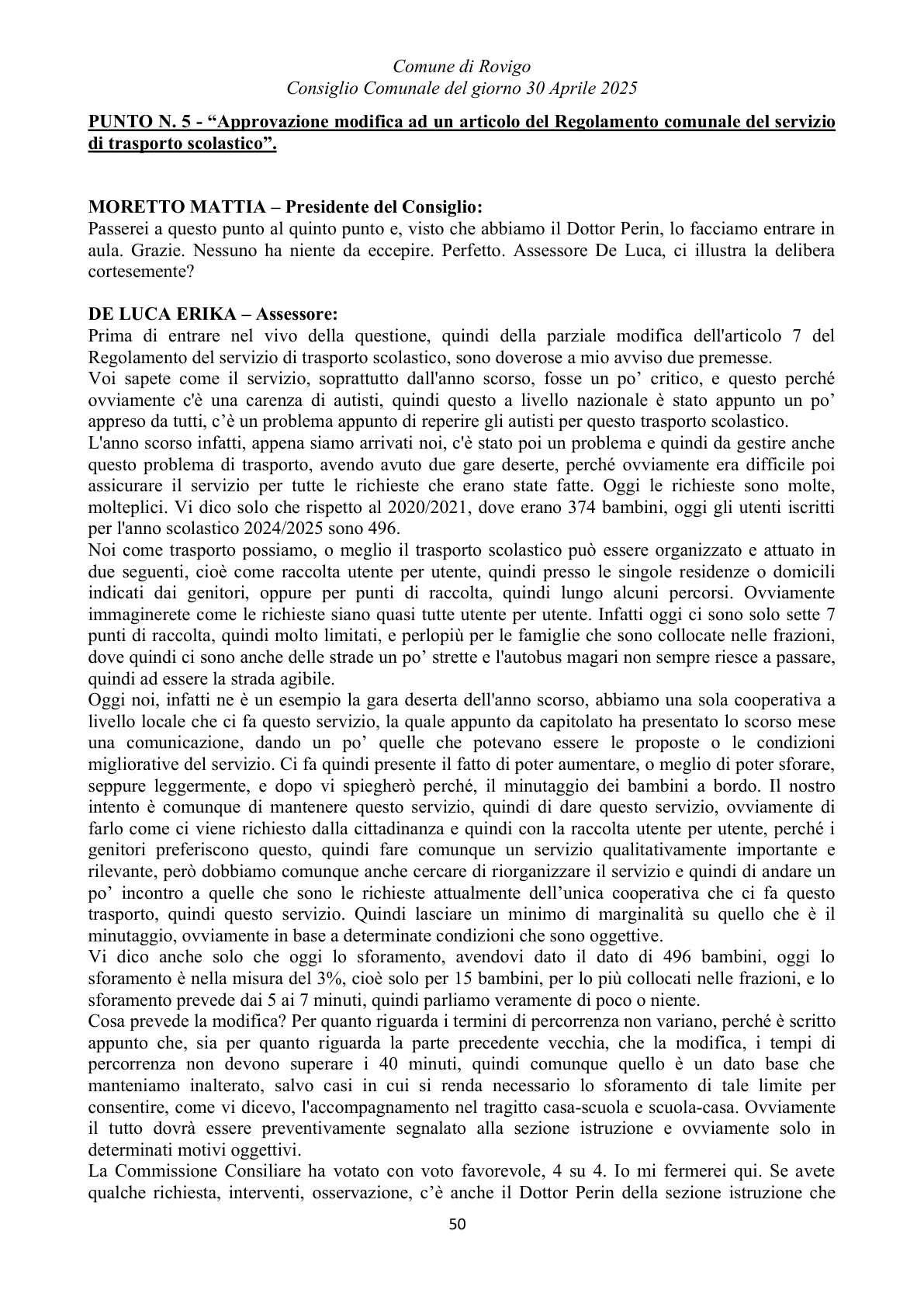 Pagina 50 del verbale