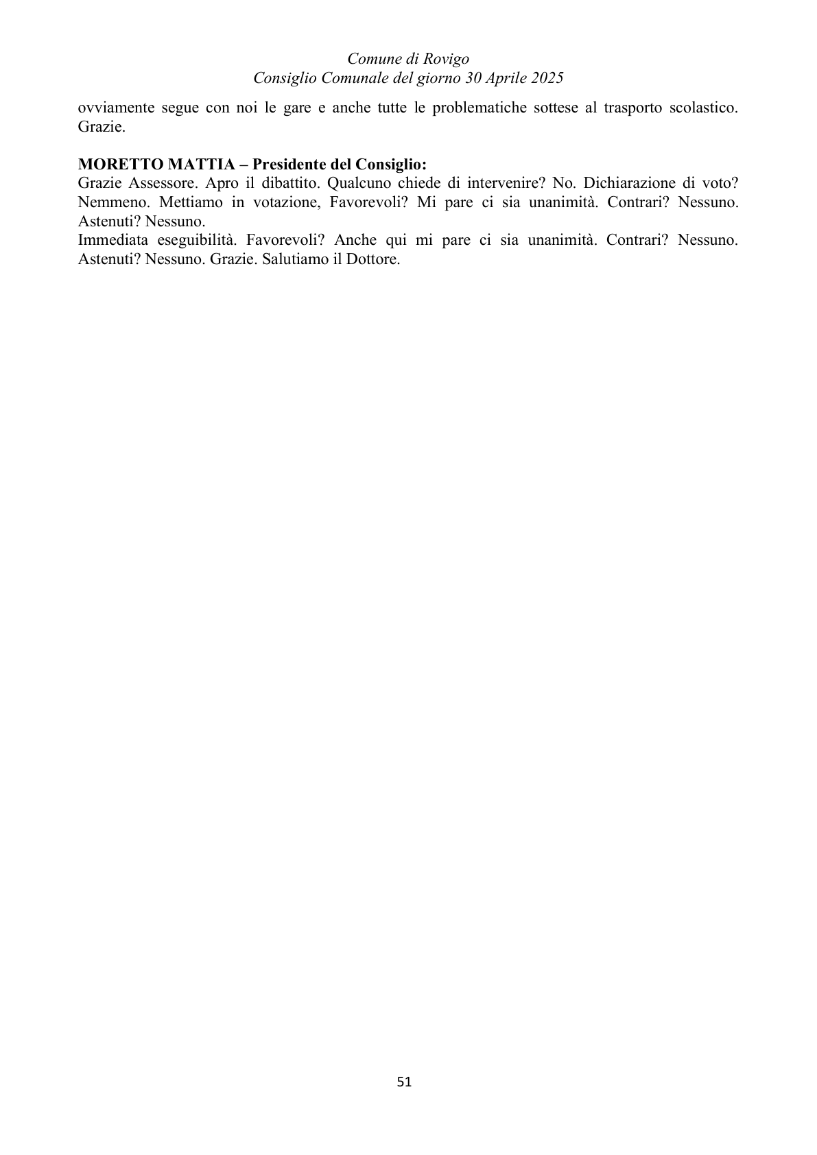 Pagina 51 del verbale