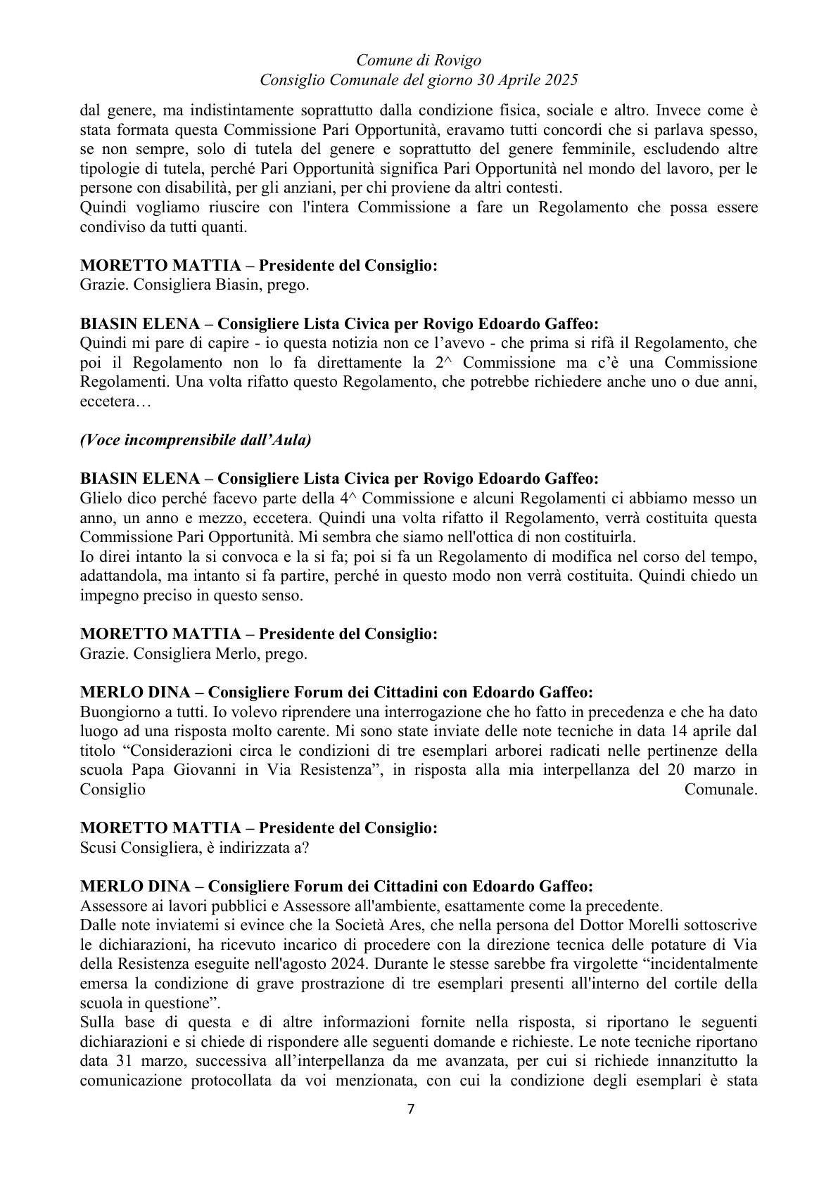 Pagina 7 del verbale