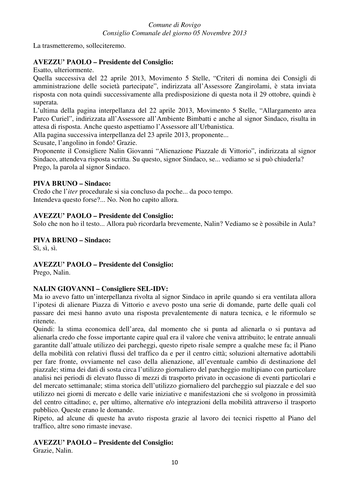 Pagina 10 del verbale