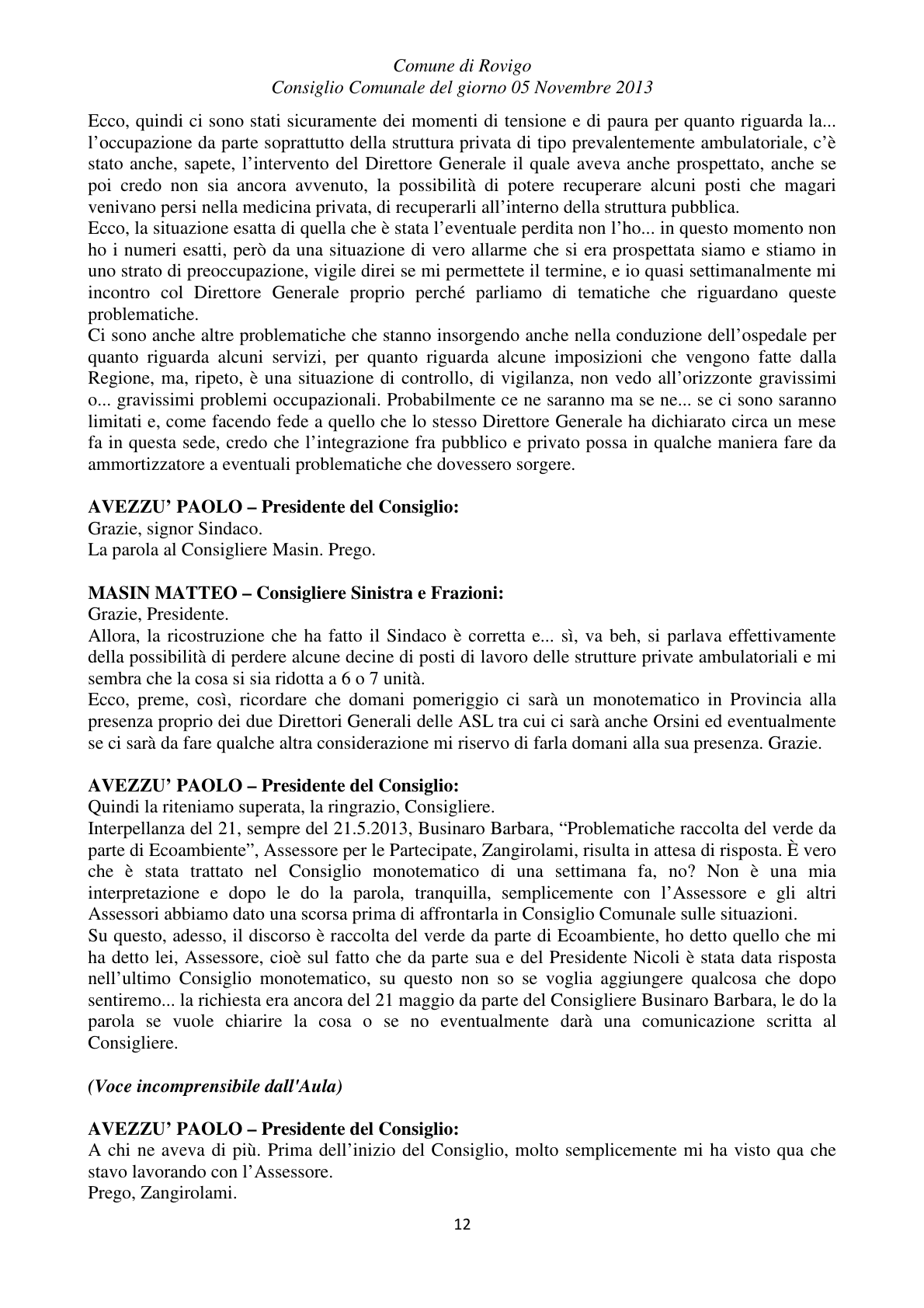 Pagina 12 del verbale