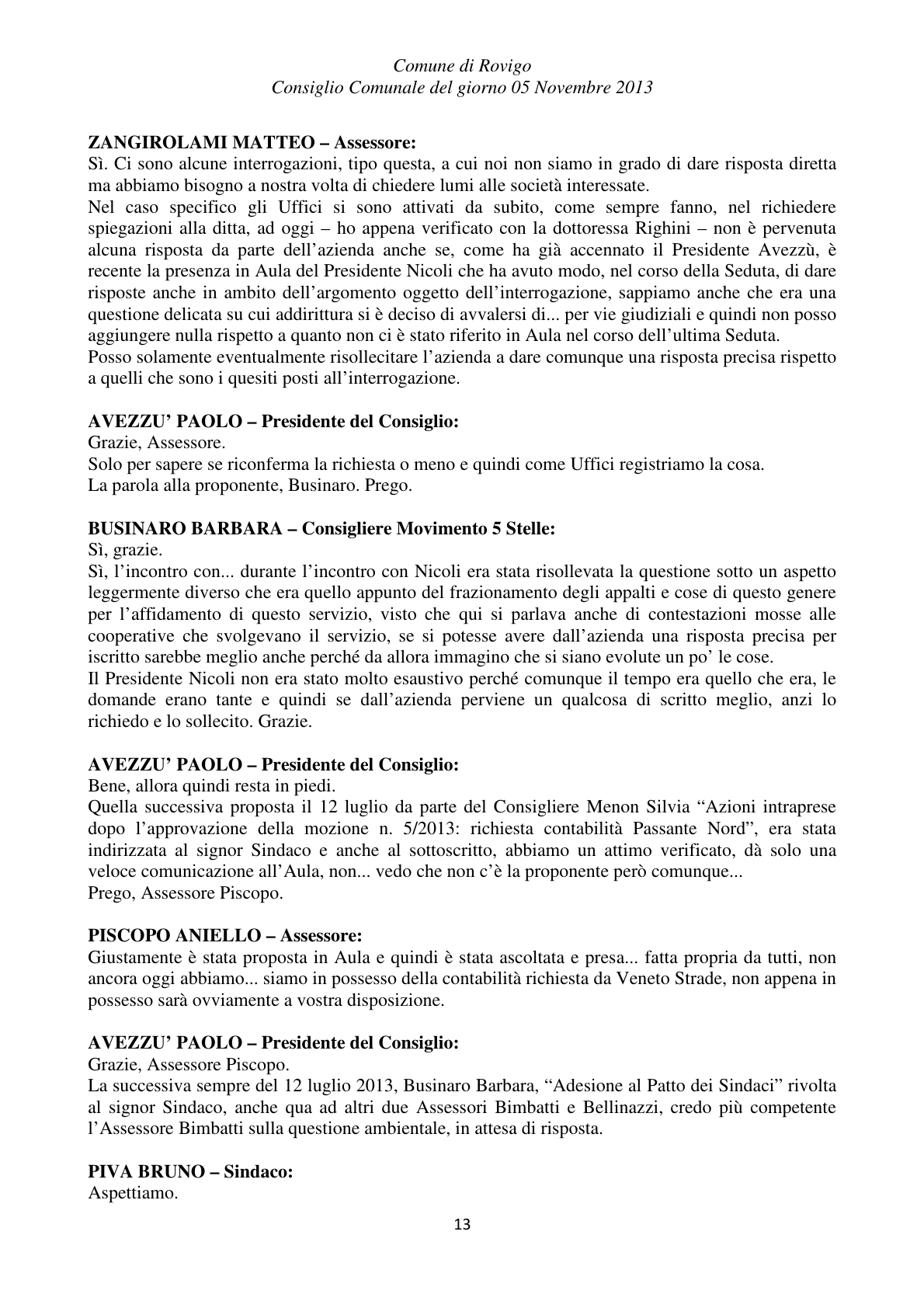 Pagina 13 del verbale