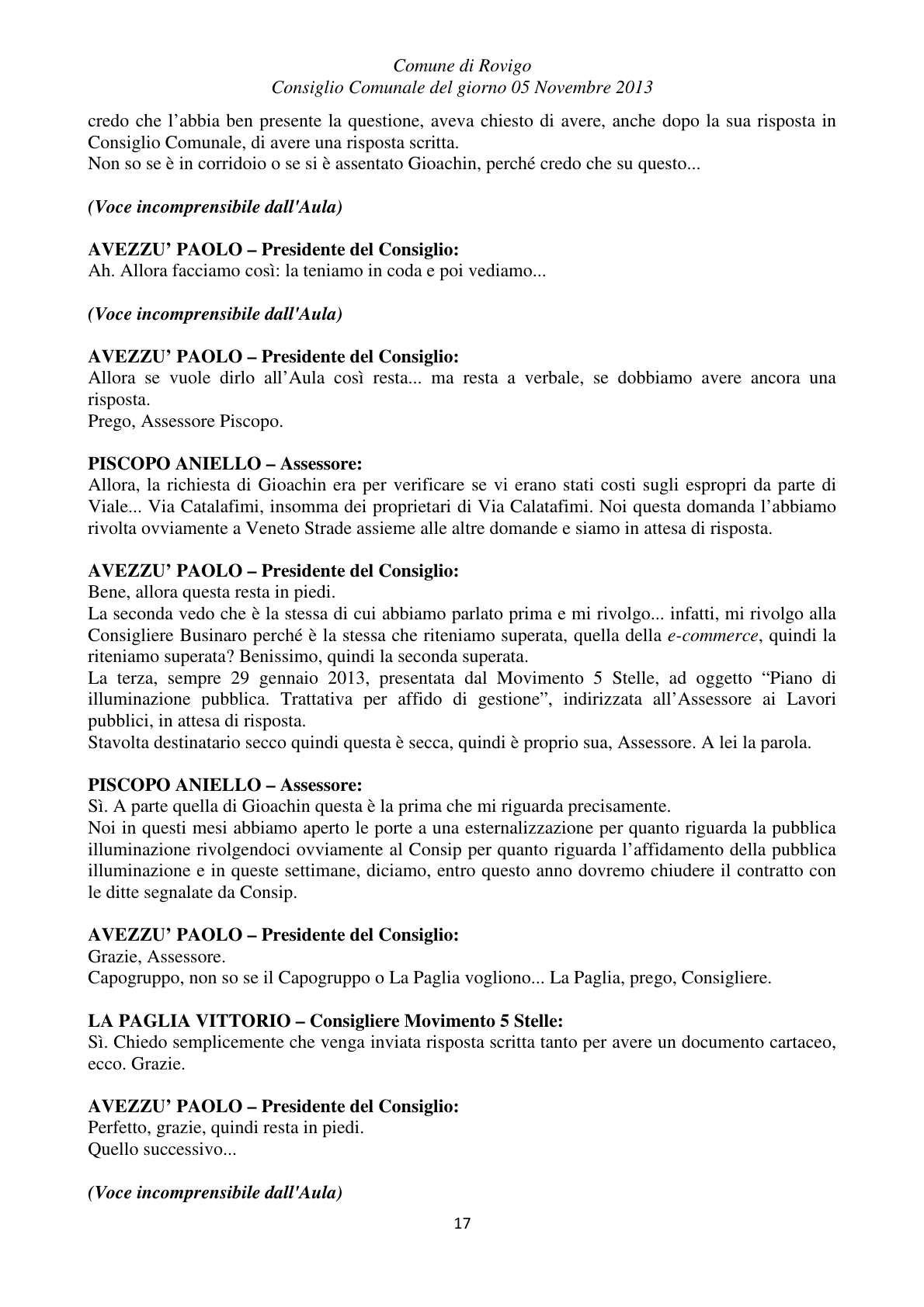 Pagina 17 del verbale