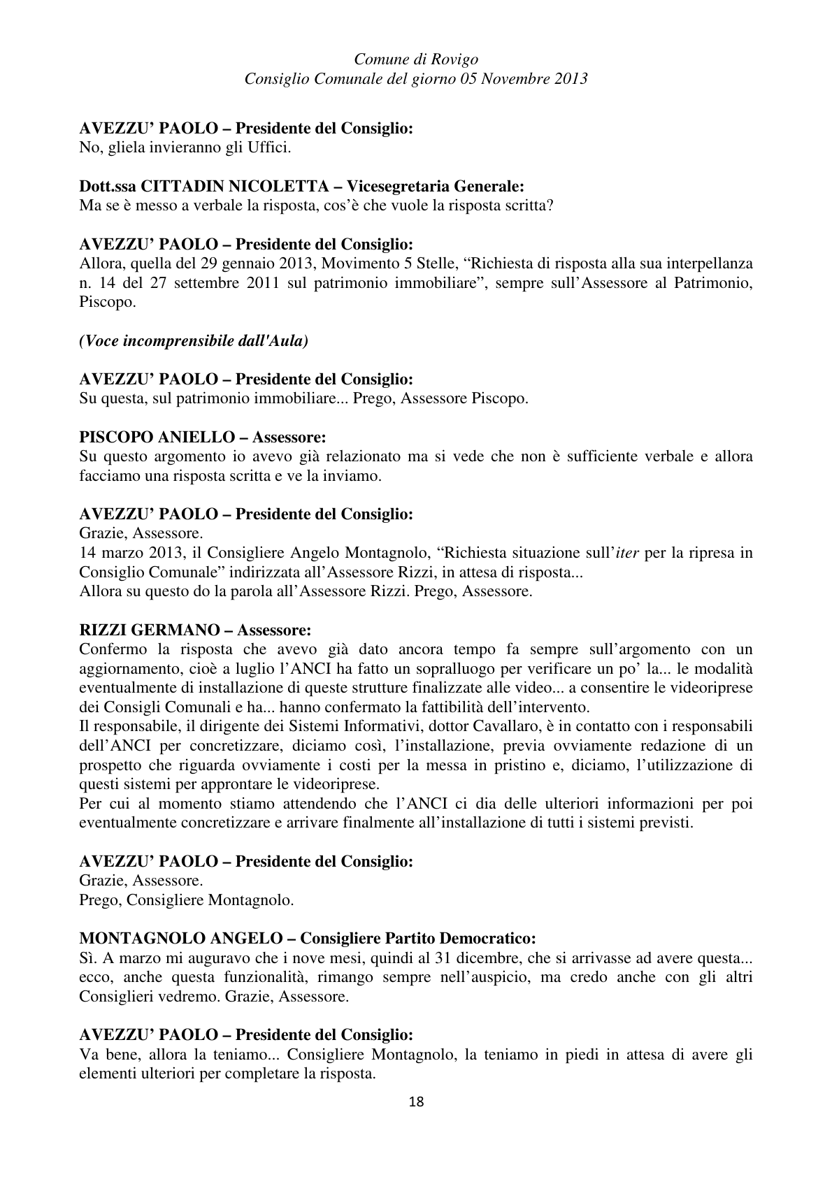 Pagina 18 del verbale