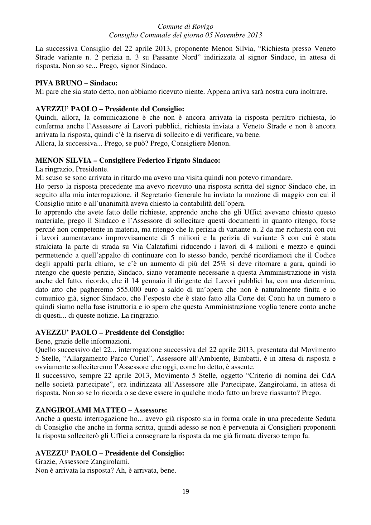Pagina 19 del verbale