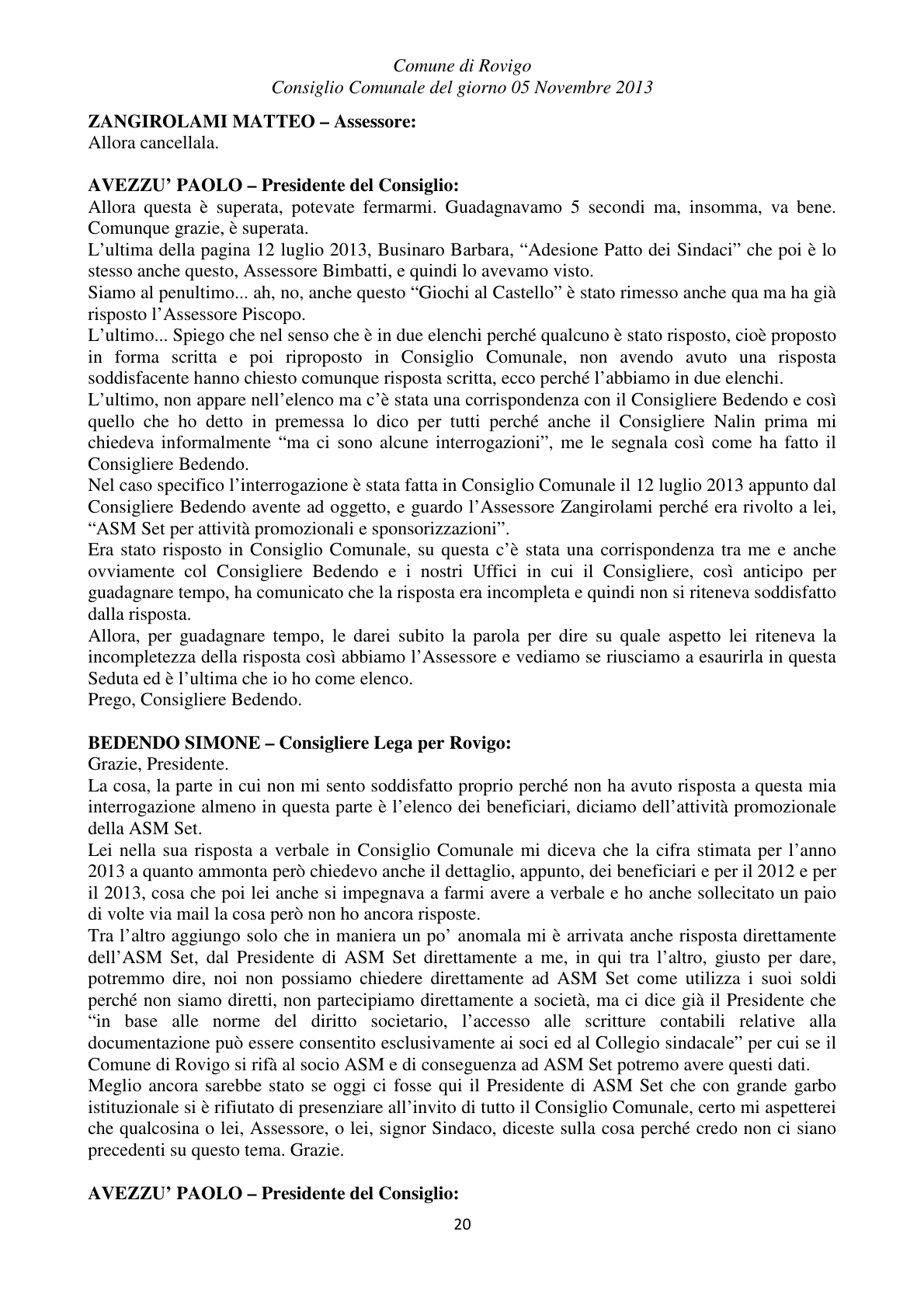Pagina 20 del verbale