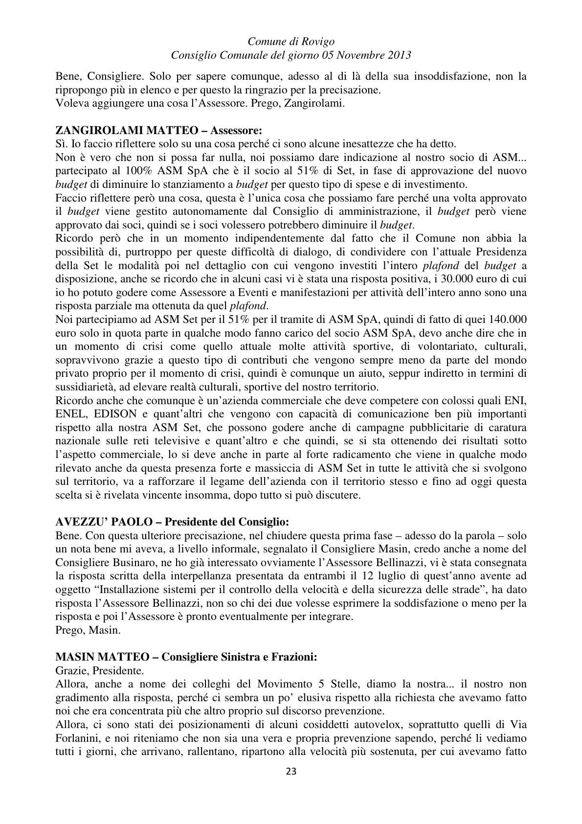 Pagina 23 del verbale