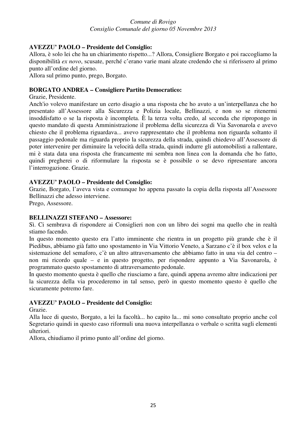Pagina 25 del verbale