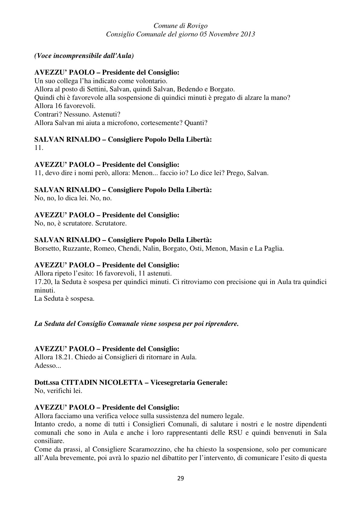 Pagina 29 del verbale
