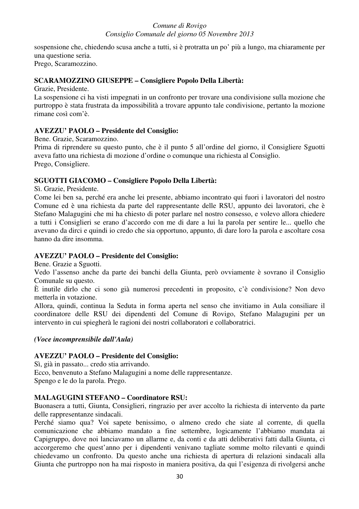 Pagina 30 del verbale