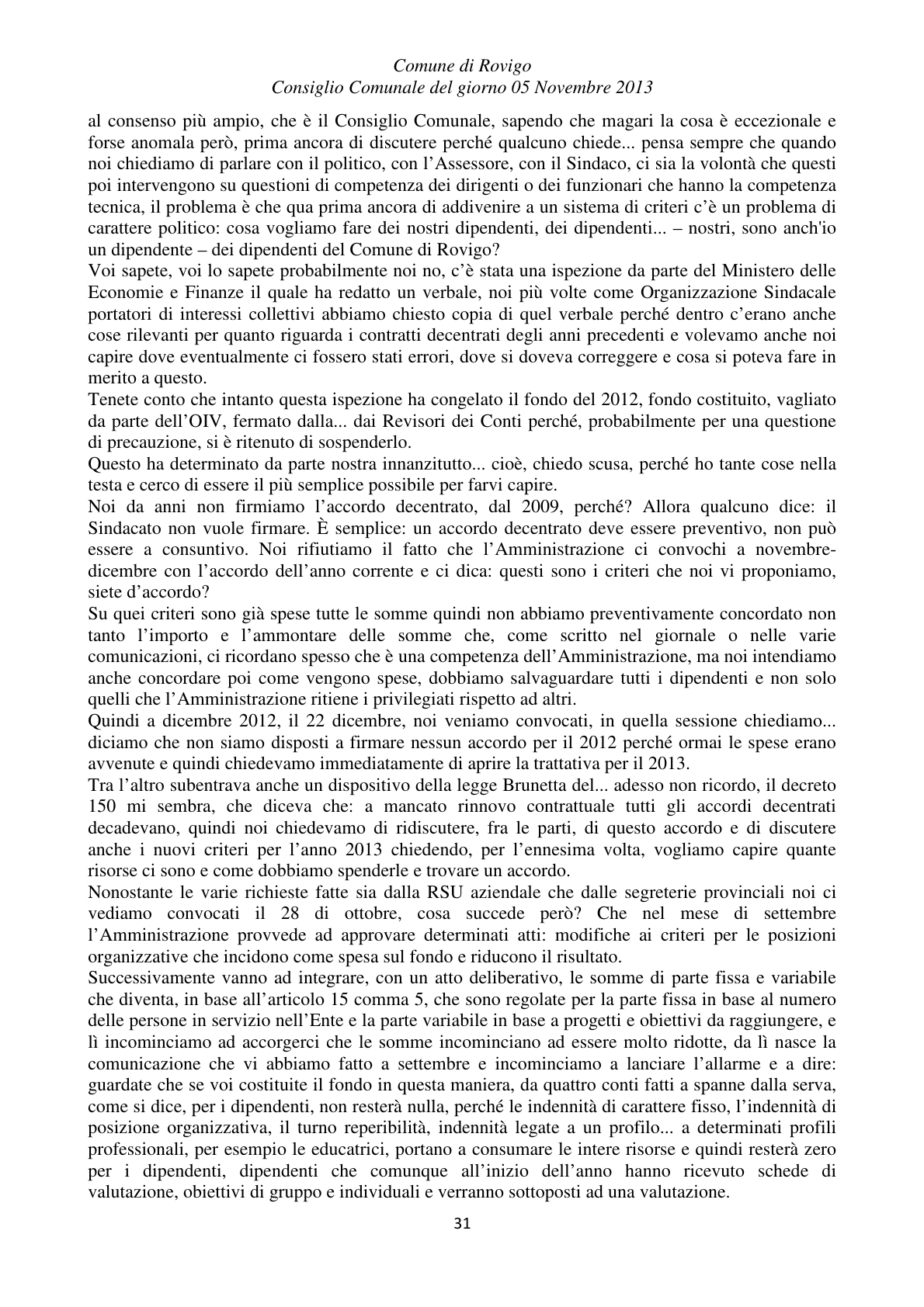 Pagina 31 del verbale