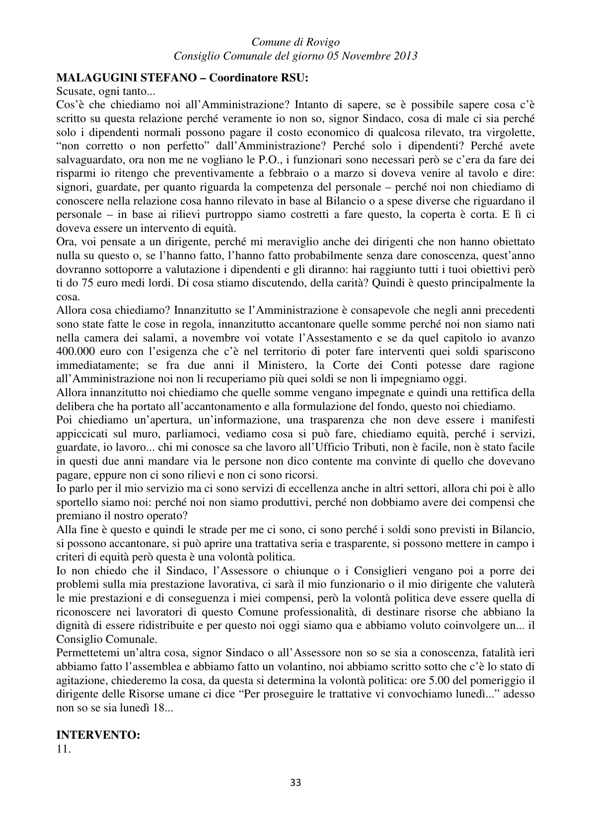 Pagina 33 del verbale