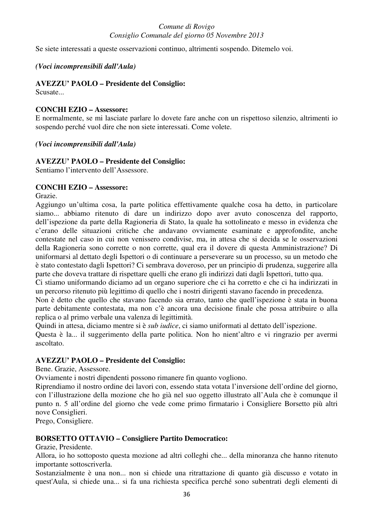 Pagina 36 del verbale